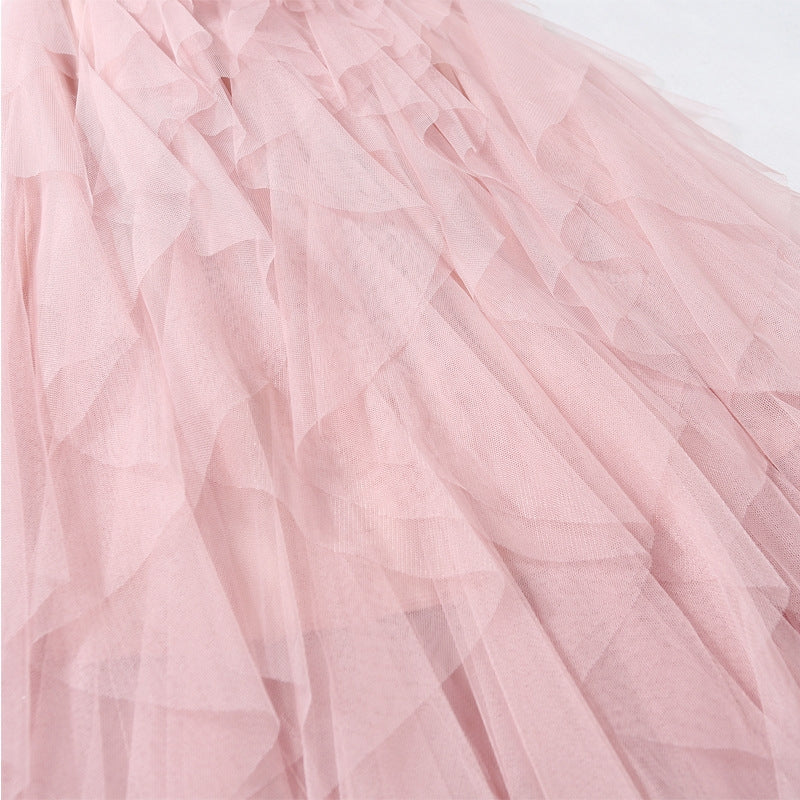 Asymmetrical Layered Mesh Midi Skirt | Romantic Tiered Cake Skirt