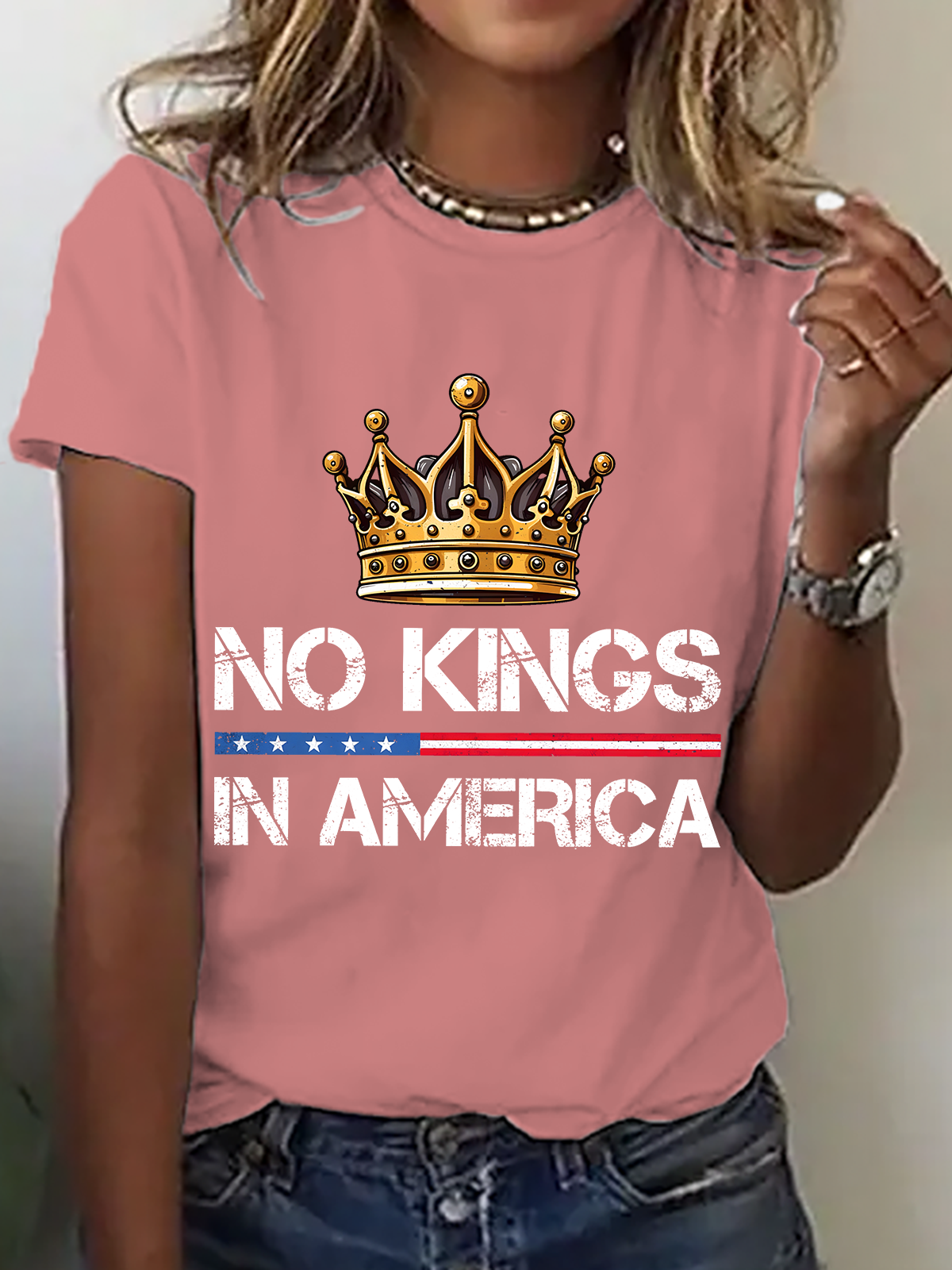 No Kings In America Cotton T-Shirt