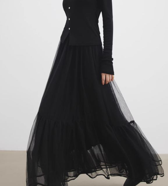 Deconstructed Layered Tulle Skirt