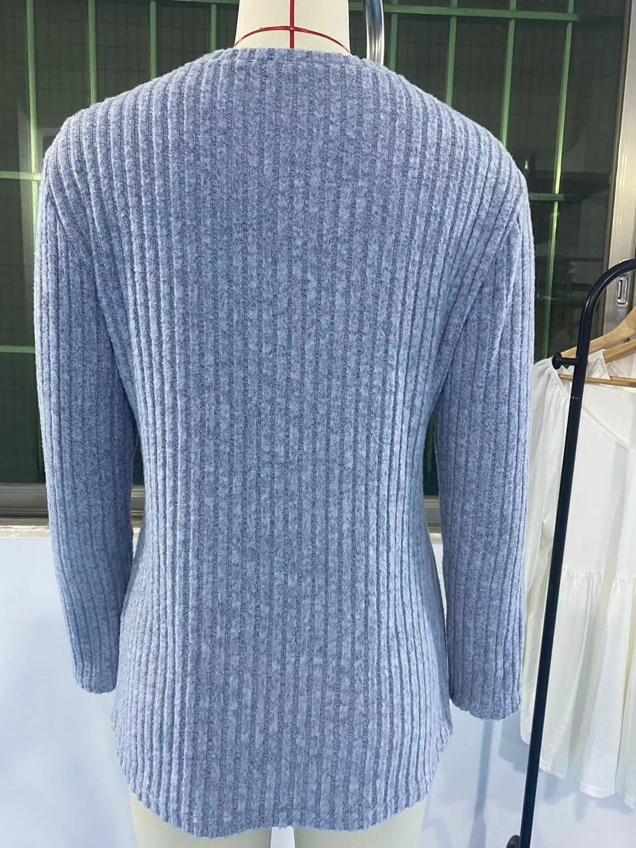 Brushed Rayon Crew Neck Tulip Hem Long Sleeve Top | Soft Layering Boutique Top