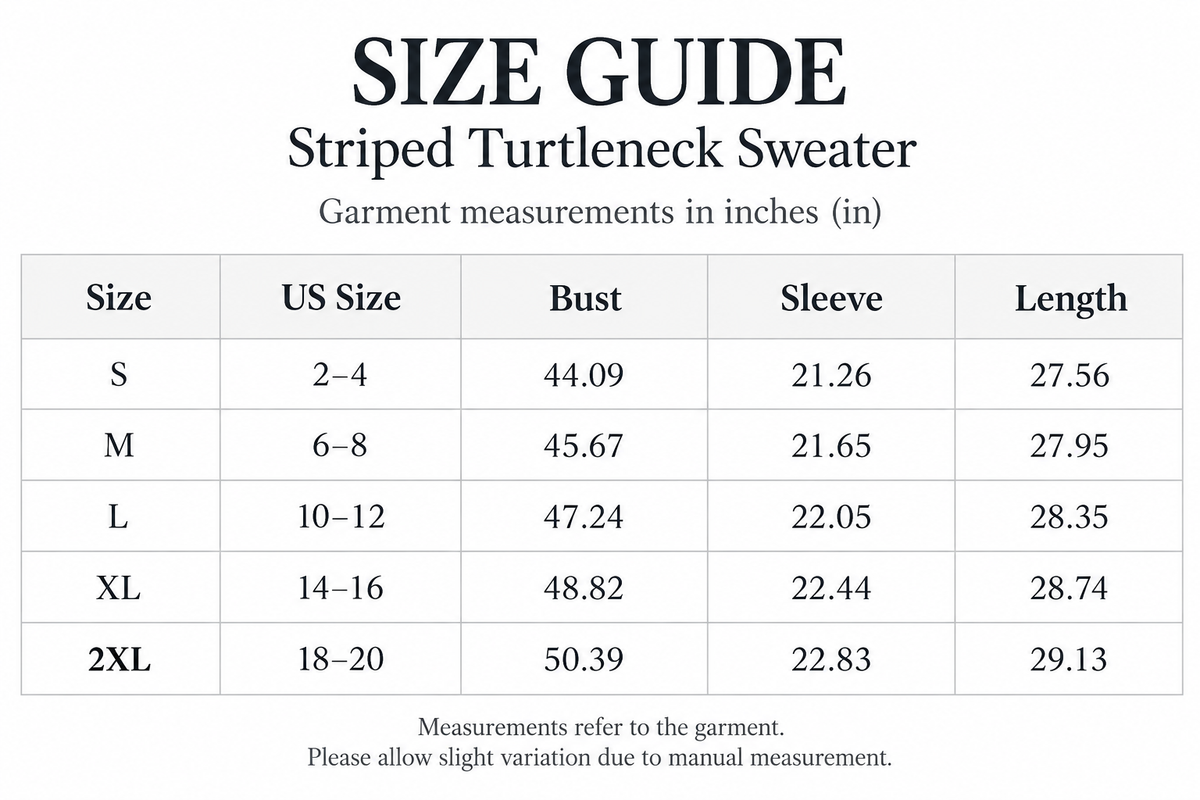 Women's Oversized Striped Turtleneck Sweater, Long Sleeve Knit Pullover