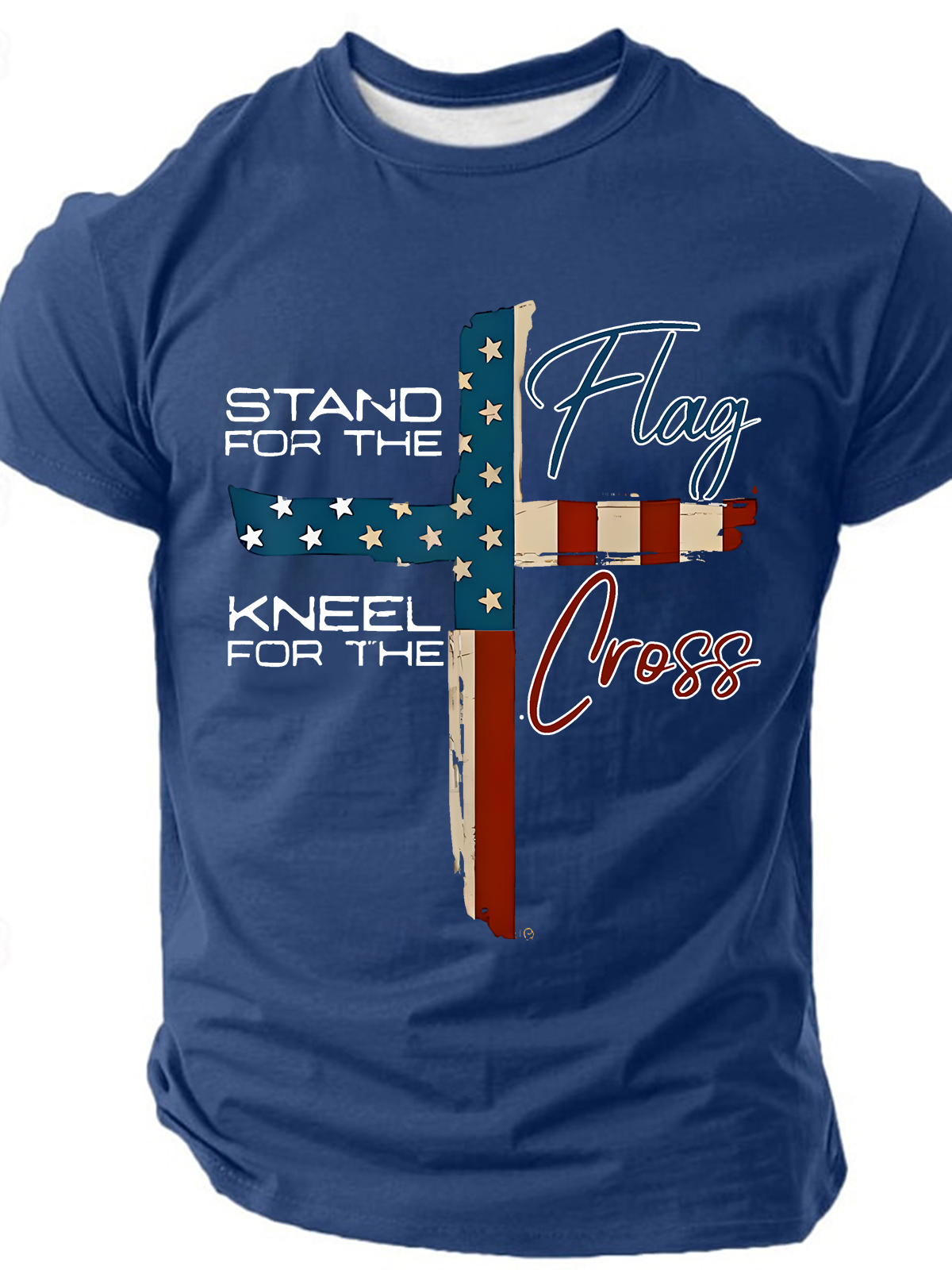 Stand For The Flag I Kneel For The Cross Cotton T-Shirt