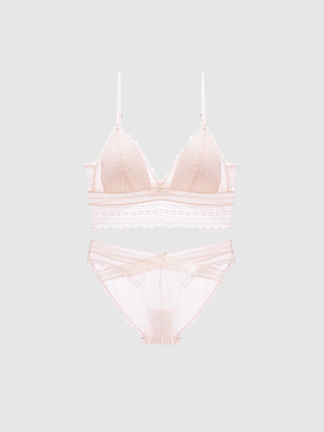 Elegant Wireless U-Back Lace Triangle Bra Set