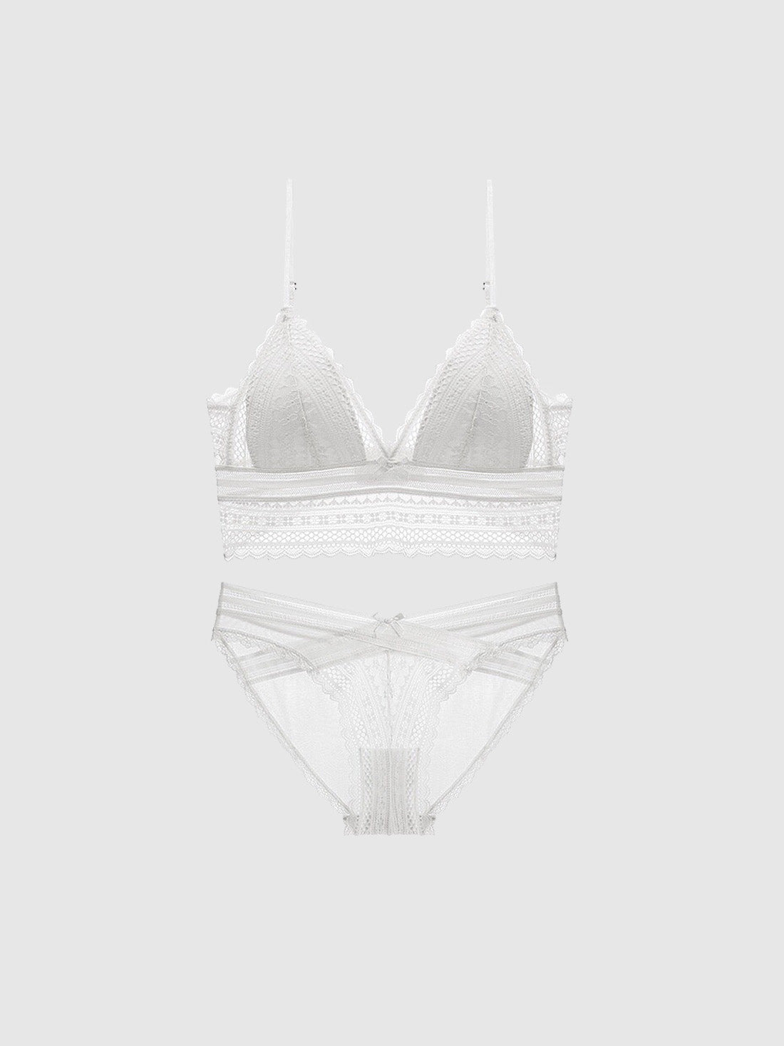 Elegant Wireless U-Back Lace Triangle Bra Set